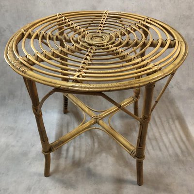 Rattan Side Table, 1960s-SDV-568281