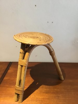 Rattan Stool, 1950s-SU-956454