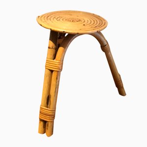 Rattan Stool, 1950s-SU-956454