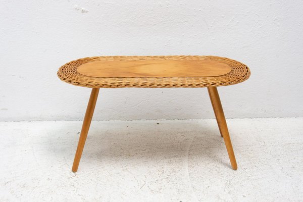 Rattan Stool attributed to Jan Kalous for Úluv, Czechoslovakia, 1960s-HXT-1406833