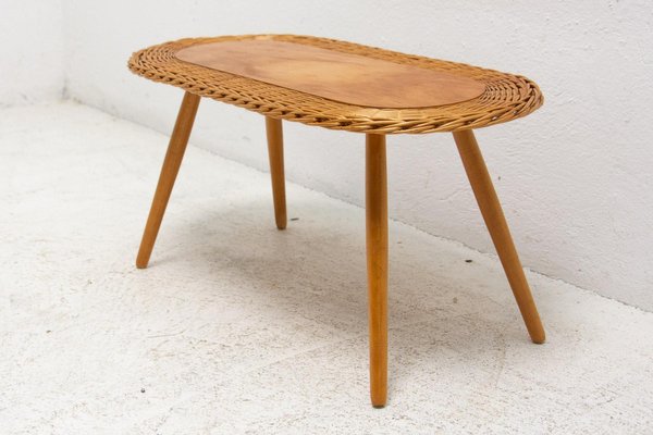 Rattan Stool attributed to Jan Kalous for Úluv, Czechoslovakia, 1960s-HXT-1406833