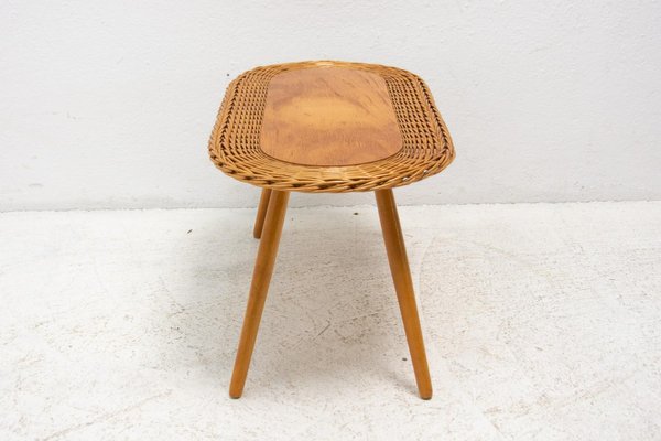 Rattan Stool attributed to Jan Kalous for Úluv, Czechoslovakia, 1960s-HXT-1406833