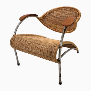 Rattan Streamline Lounge Chair, 1970-HUW-2024758