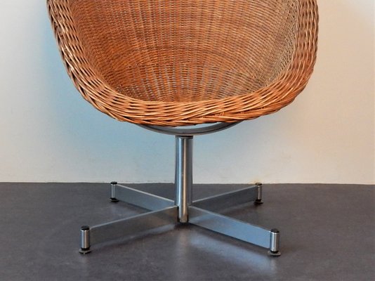 Rattan Swivel Chair by Dirk van Sliedregt for Gebroeders Jonkers Noordwolde, 1960s-NV-827278