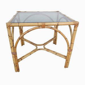 Rattan Table, Italy, 1970s-WWQ-819842