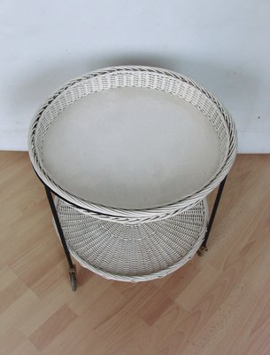 Rattan Table on Wheels, 1960s-XHP-1389659