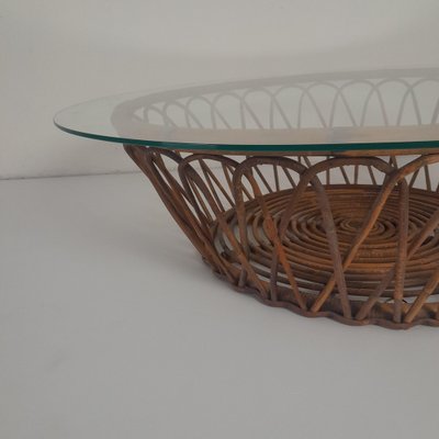 Rattan Table Vivai del Sud, 1960s-LMR-1730260