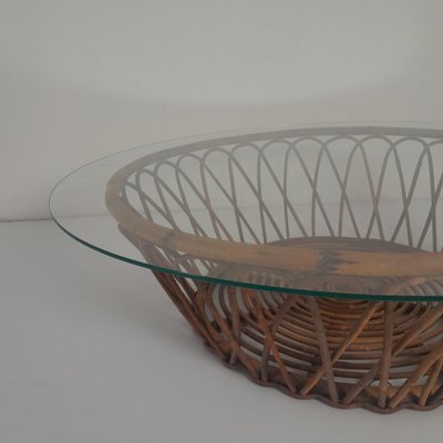 Rattan Table Vivai del Sud, 1960s-LMR-1730260