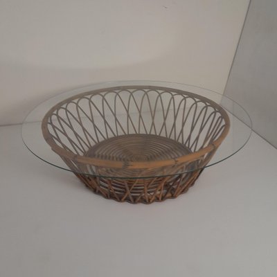 Rattan Table Vivai del Sud, 1960s-LMR-1730260