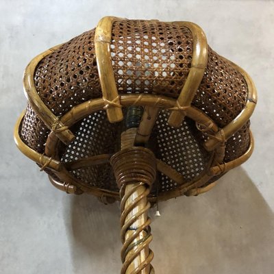 Rattan Tulip Floor Lamp, 1960s-SDV-590676