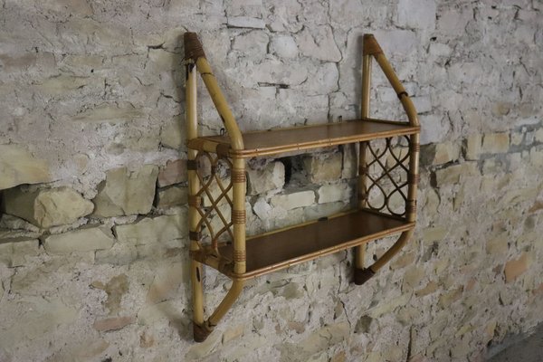 Rattan Wall Shelf, 1970s-KMQ-1755082