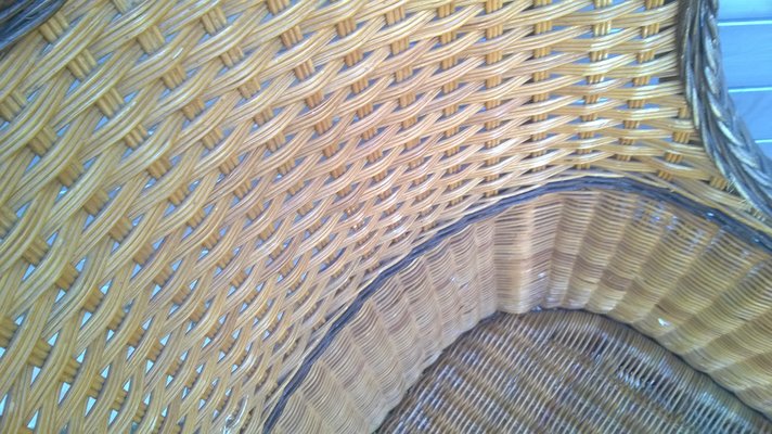 Rattan & Wicker Armchair, 1970s-WQQ-1420578