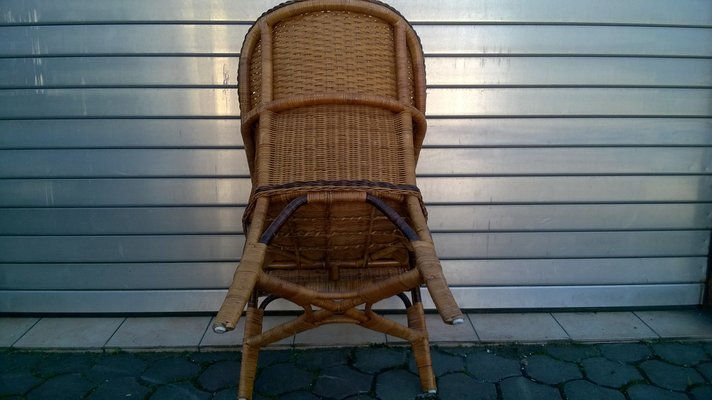 Rattan & Wicker Armchair, 1970s-WQQ-1420578