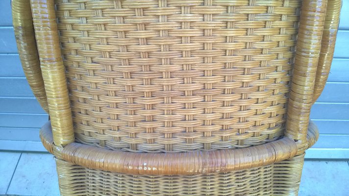 Rattan & Wicker Armchair, 1970s-WQQ-1420578