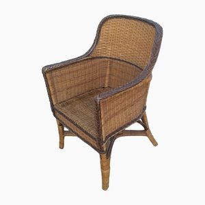 Rattan & Wicker Armchair, 1970s-WQQ-1420578