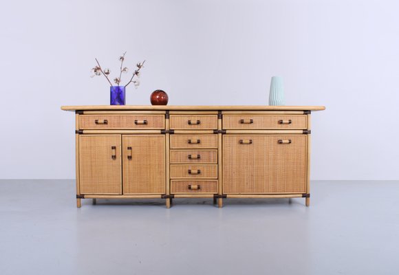 Rattan, Wicker & Bamboo Sideboard, 1980s-XT-2022957