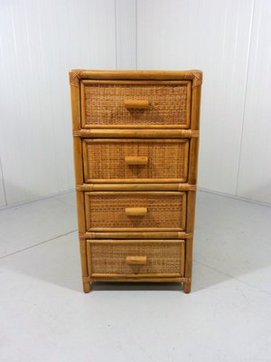 Rattan & Wicker Chest of Drawers, 1970s-TU-1284058