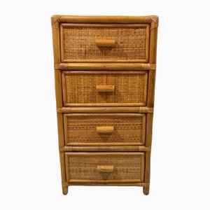 Rattan & Wicker Chest of Drawers, 1970s-TU-1284058