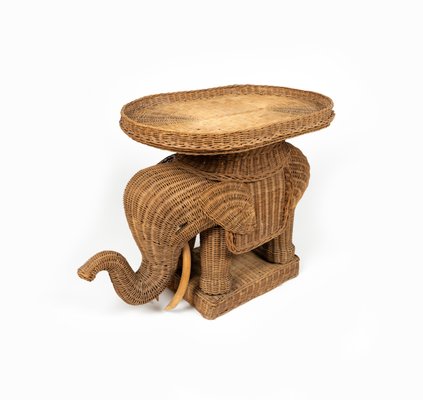 Rattan & Wicker Elephant Coffee Table in the style of Vivai Del Sud, Italy, 1960s-LYQ-1732632