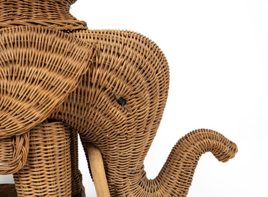 Rattan & Wicker Elephant Coffee Table in the style of Vivai Del Sud, Italy, 1960s-LYQ-1732632