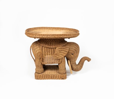 Rattan & Wicker Elephant Coffee Table in the style of Vivai Del Sud, Italy, 1960s-LYQ-1732632