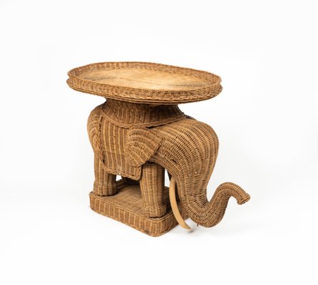 Rattan & Wicker Elephant Coffee Table in the style of Vivai Del Sud, Italy, 1960s-LYQ-1732632