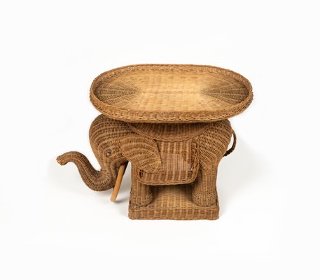 Rattan & Wicker Elephant Coffee Table in the style of Vivai Del Sud, Italy, 1960s-LYQ-1732632