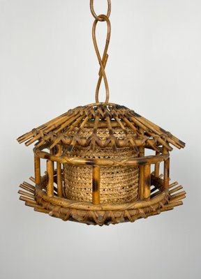 Rattan & Wicker Lantern, Italy, 1960s-LYQ-1171465