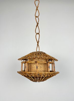 Rattan & Wicker Lantern, Italy, 1960s-LYQ-1171465