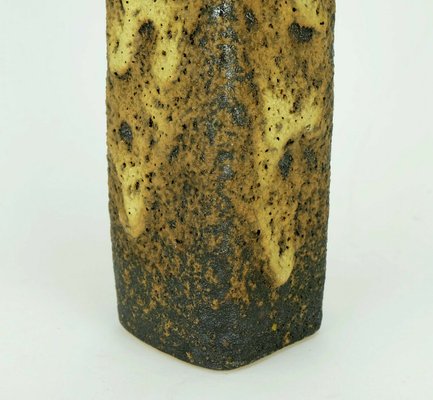 Raw Fat Lava Glaze Vase in Brown & Beige by Marius Van Woerden for Vest Keramik, Netherlands-FH-1257491