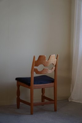 Razorblade Dining Chairs in Oak & Cowhide attributed to Henning Kjærnulf, 1960s, Set of 8-MXF-1761450