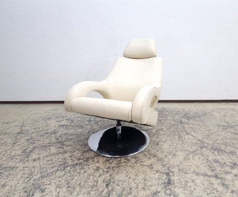 Real Leather Swivel Armchair-BVM-1726214