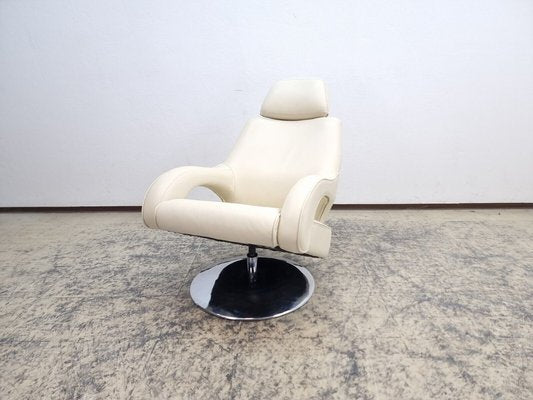 Real Leather Swivel Armchair-BVM-1726214