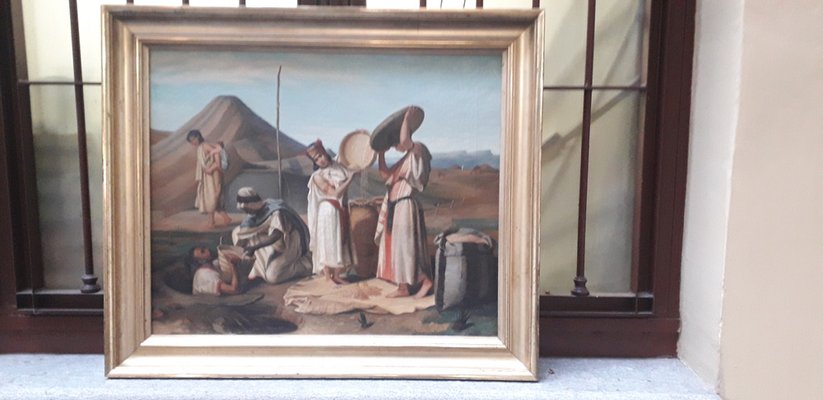 Reaping Wheat, 1800s, Oil on Canvas, Framed-AKA-1792270