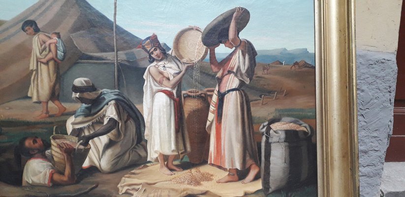 Reaping Wheat, 1800s, Oil on Canvas, Framed-AKA-1792270