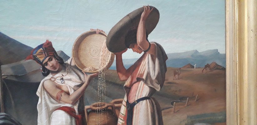 Reaping Wheat, 1800s, Oil on Canvas, Framed-AKA-1792270