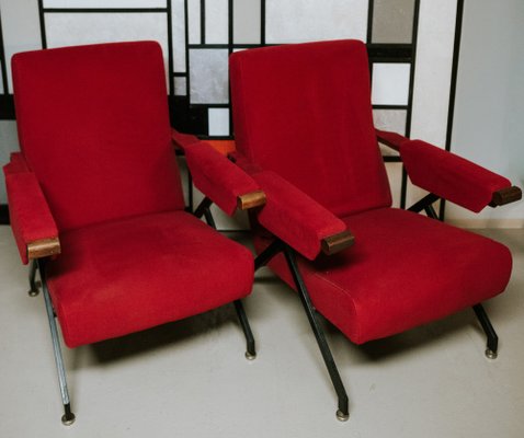 Reclining Armchairs in Alcantara, Italy, 1960s, Set of 2-ERB-1766215