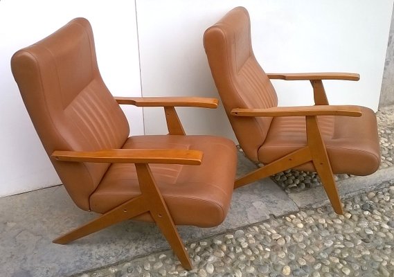 Reclining Armchairs, Italy, 1960s, Set of 2-EI-695470