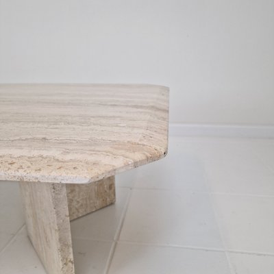 Rectangle Travertine Coffee Table, Italy, 1980s-RQL-2017577