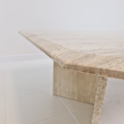 Rectangle Travertine Coffee Table, Italy, 1980s-RQL-2017577