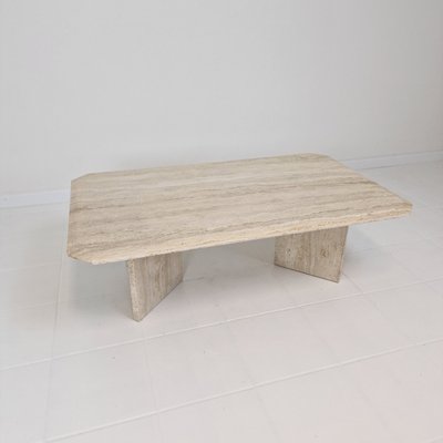 Rectangle Travertine Coffee Table, Italy, 1980s-RQL-2017577