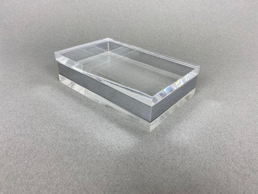 Rectangular Acryllic Glass and Chrome Box, Italy, 1970s-LYQ-1171593