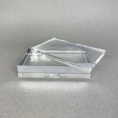 Rectangular Acryllic Glass and Chrome Box, Italy, 1970s-LYQ-1171593