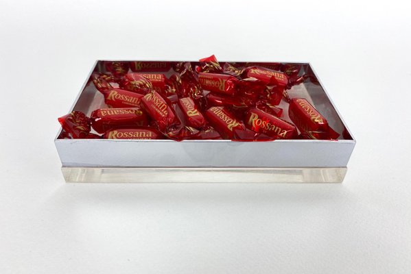 Rectangular Acryllic Glass and Chrome Box, Italy, 1970s-LYQ-1171593