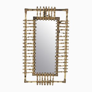 Rectangular Bamboo and Rattan Mirror, Italy, 1950s-SDV-1047891