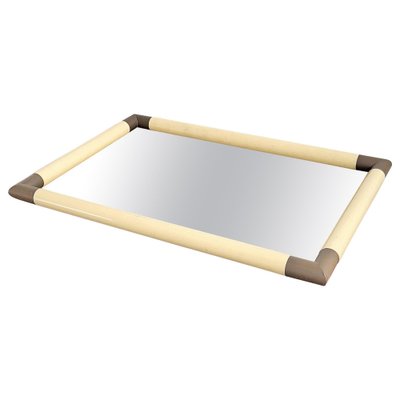 Rectangular Brass and Mirror Centerpiece Tray by Tommaso Barbi, Italy, 1970s-EUP-1419054