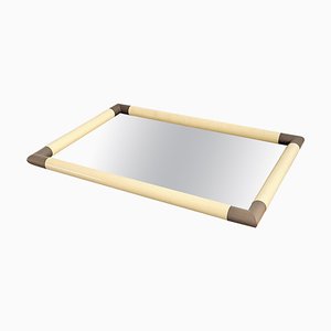 Rectangular Brass and Mirror Centerpiece Tray by Tommaso Barbi, Italy, 1970s-EUP-1419054