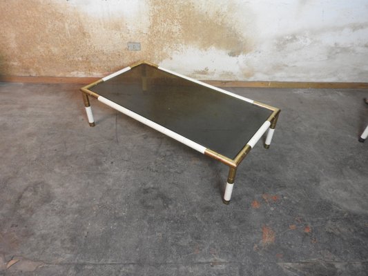 Rectangular Brass and Smoked Glass Coffee Table from Banci, 1970s-ZLY-646918