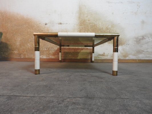 Rectangular Brass and Smoked Glass Coffee Table from Banci, 1970s-ZLY-646918