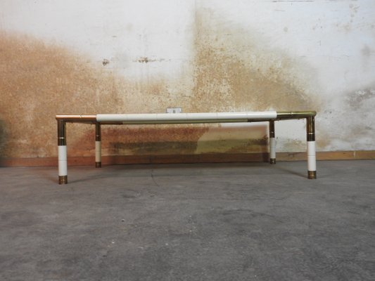 Rectangular Brass and Smoked Glass Coffee Table from Banci, 1970s-ZLY-646918